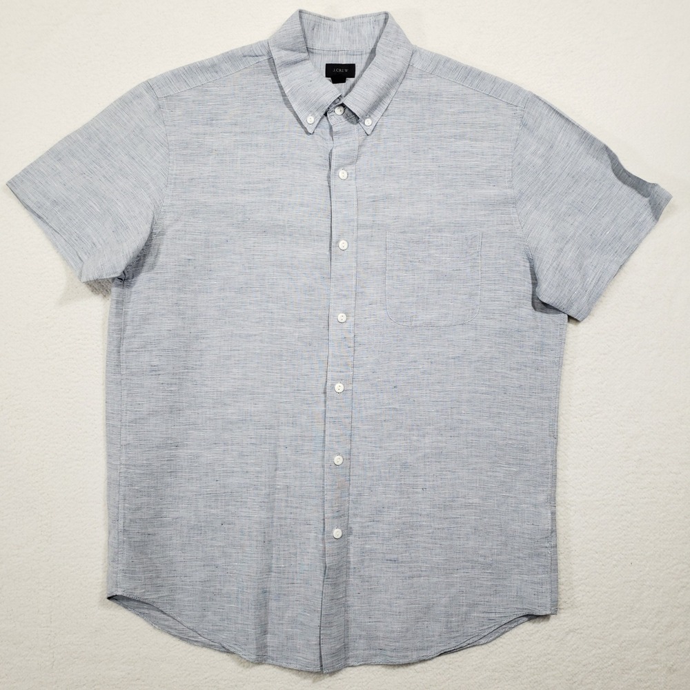 J.Crew Button Down Shirt Mens Medium Light Blue Baird McNutt Irish Linen